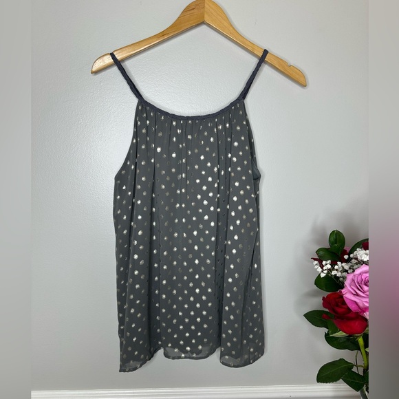Paper Crane layered gold shimmer polka dot tank top - Picture 7 of 7